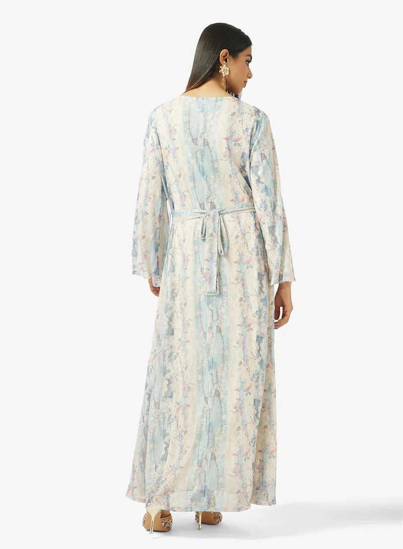 Khizana Floral Print Jalabiya